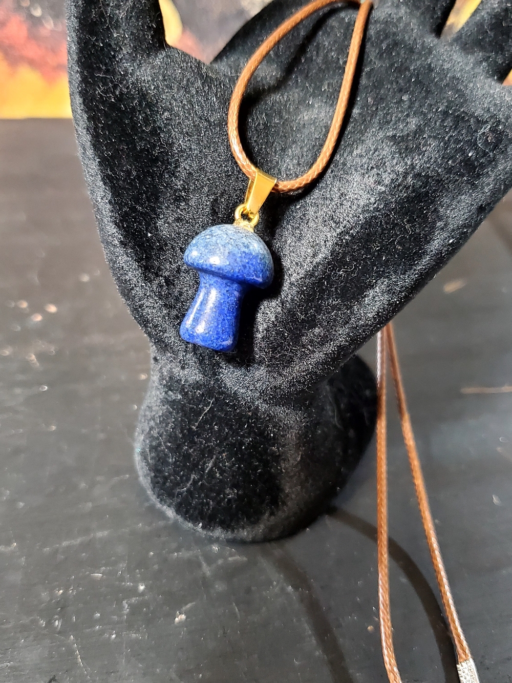 Sodalite Mushroom Pendant Necklace - Men Accessories